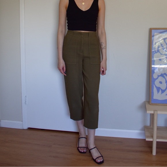 Frank and Oak The Utility Alice Straight Pant in Dark Olive - Picture 2 of 5